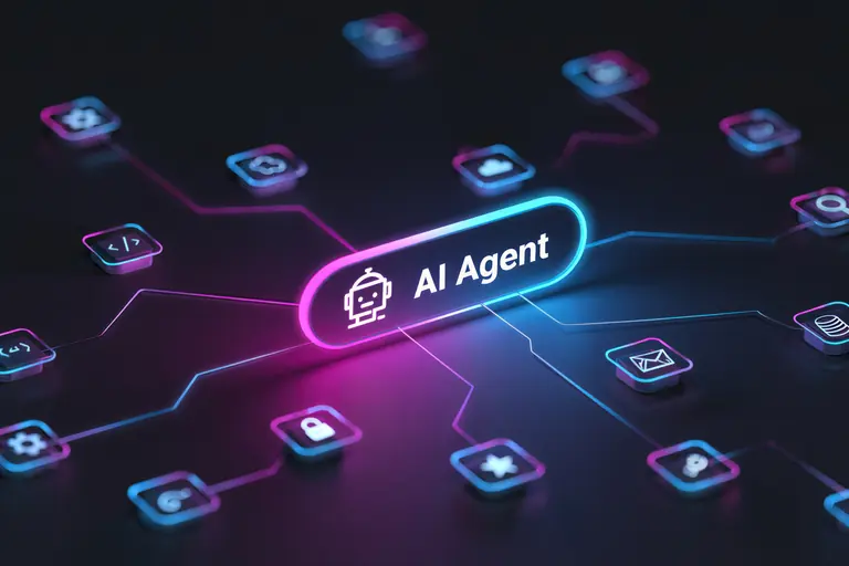 AI agent connected to business software and data sources