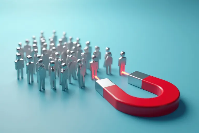 Red magnets drawing qualified leads from a larger audience